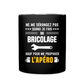 bricolage clé molette ne dérangez pas sauf apéro - Mug uni - noir - Devant