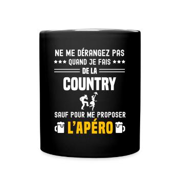 country ne dérangez pas sauf apéro - Mug uni - noir - Devant