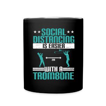 La distanciation sociale est plus facile avec une posa - Mug uni - noir - Devant