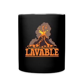 Lavable Geologie Vulkanologie Vulkanliebhaber Lava - Tasse einfarbig - Schwarz - Vorne