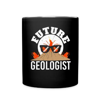 Zukünftiger Geologe Geologie Vulkanologie Vulkan L - Tasse einfarbig - Schwarz - Vorne