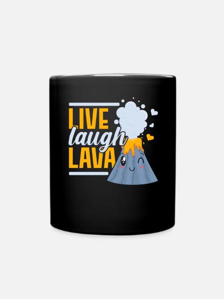 Life Laugh Lava Geology Volcano Volcano Lov - Full Colour Mug - black