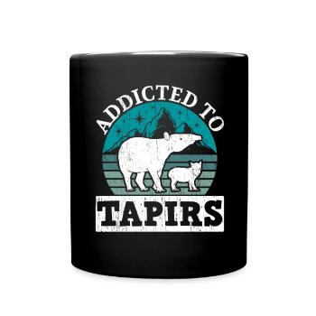 Addicted to Tapirs Wildlife Animal Zookeeper - Full Colour Mug - black - Front