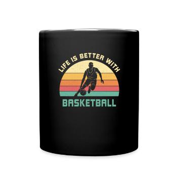 La vie est meilleure avec le basket disant cadeau - Mug uni - noir - Devant