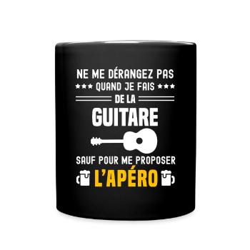 guitare ne dérangez pas sauf apéro - Mug uni - noir - Devant