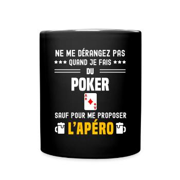 poker ne dérangez pas sauf apéro - Mug uni - noir - Devant