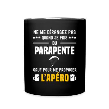 parapente ne dérangez pas sauf apéro - Mug uni - noir - Devant