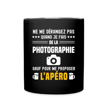 photographie ne dérangez pas sauf apéro - Mug uni - noir - Devant