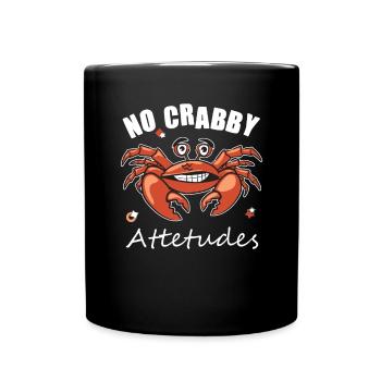 Pas de fouille attaque drôle de crabe - Mug uni - noir - Devant