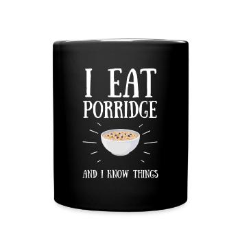 Porridge Cereal Grits Kasha Upma Rice And Oats - Full Colour Mug - black - Front