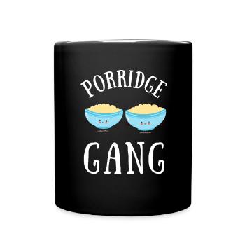 Porridge Cereal Grits Kasha Upma Rice And Oats - Full Colour Mug - black - Front