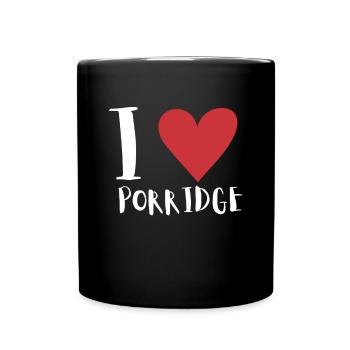 Porridge Cereal Grits Kasha Upma Rice And Oats - Full Colour Mug - black - Front
