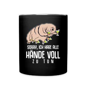 Tardigrade Party Alkohol Wasserbär - Tasse einfarbig - Schwarz - Vorne