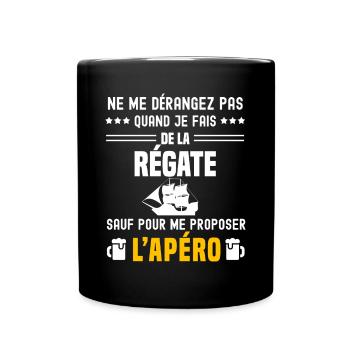 régate ne dérangez pas sauf apéro - Mug uni - noir - Devant