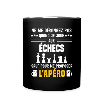 échecs ne dérangez pas sauf apéro - Mug uni - noir - Devant