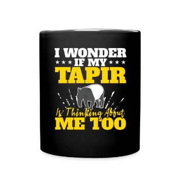 Ich frage mich, ob mein Tapir auch über mich nachd - Tasse einfarbig - Schwarz - Vorne