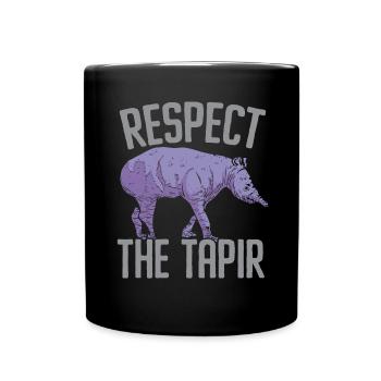 Respektiere den Tapir Wildtier Tierpfleger - Tasse einfarbig - Schwarz - Vorne