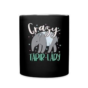 Crazy Tapir Lady Animal Keeper Tapirrific - Full Colour Mug - black - Front