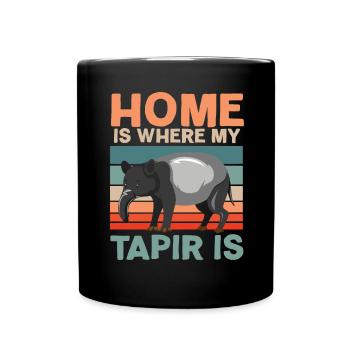 Zuhause ist, wo mein Tapir ist Tierpfleger - Tasse einfarbig - Schwarz - Vorne