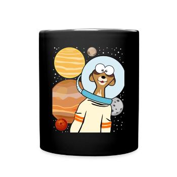 Meerkat astronaut in space - Full Colour Mug - black - Front
