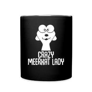 Erdmännchen Crazy Meerkat Lady - Full Colour Mug - black - Front