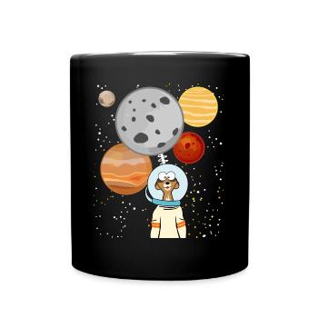 Meerkat Astronaut Space Planets - Full Colour Mug - black - Front