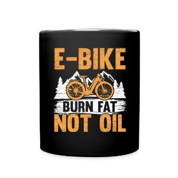 E-Bike Burn Fat Not Oil Vélo électrique - Mug uni - noir - Devant