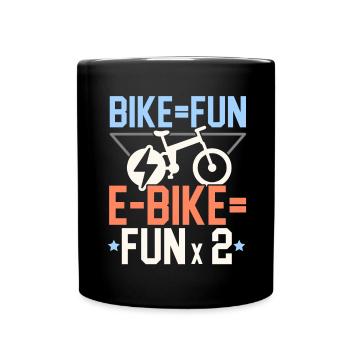 Electric Bike E-Bike Ride Bike Lovers Bicyclef - Full Colour Mug - black - Front