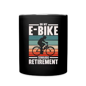 Mon vélo électrique sur le chemin de la retraite Elektrofa - Mug uni - noir - Devant