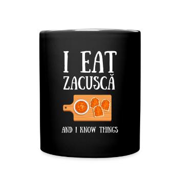 Zacusca Mamaliga Romanian Moldovian Romanian Food - Tasse einfarbig - Schwarz - Vorne