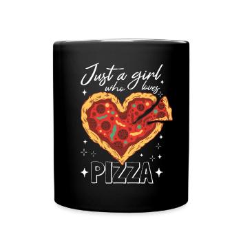 Just a Girl who likes Pizza Pizza Slice Pizza Heart - Full Colour Mug - black - Front