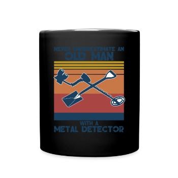 Sondeln Metalldetektor Old Man Sondler - Tasse einfarbig - Schwarz - Vorne