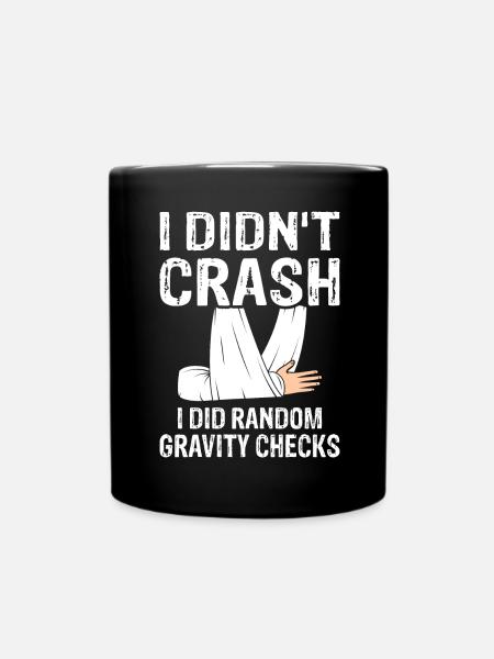 Gravity Checks - Knochenbruch Fraktur Armbruch - Tasse einfarbig - Schwarz