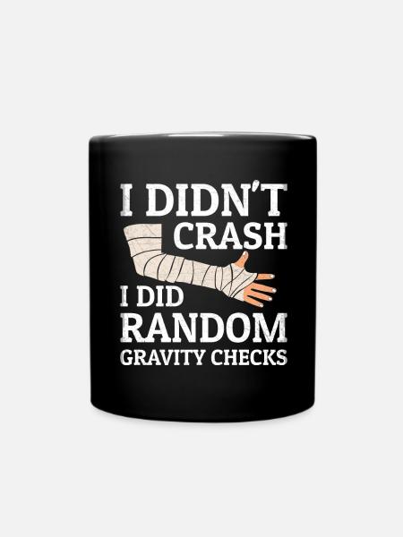 Gravity Checks - Gipsarm Armbruch Knochenbruch - Tasse einfarbig - Schwarz