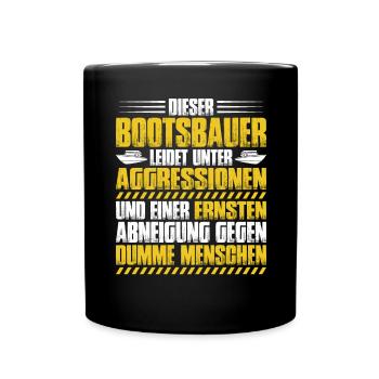 Bootsbauer Bootsbau Schiffbauer Schiffbau Boote - Tasse einfarbig - Schwarz - Vorne