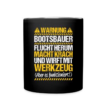 Bootsbauer Bootsbau Schiffbauer Schiffbau Boote - Tasse einfarbig - Schwarz - Vorne