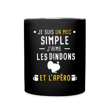 dindons et apéro mec simple - Mug uni - noir - Devant