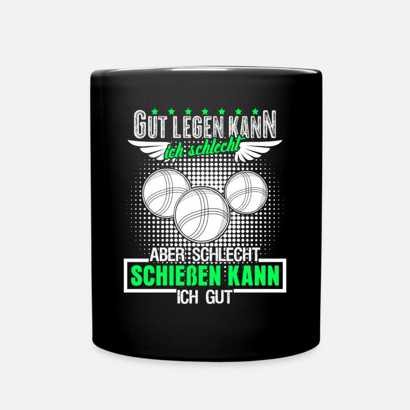 Boule Boccia Boulekugeln Spruch Petanque - Tasse einfarbig - Schwarz