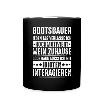 Bootsbauer Bootsbau Schiffbauer Schiffbau Boote - Tasse einfarbig - Schwarz - Vorne