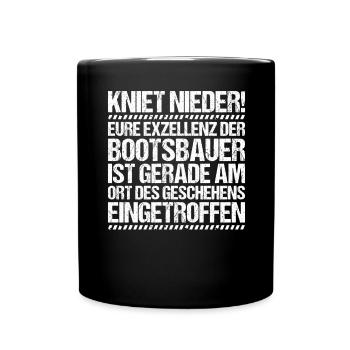 Bootsbauer Bootsbau Schiffbauer Schiffbau Boote - Tasse einfarbig - Schwarz - Vorne