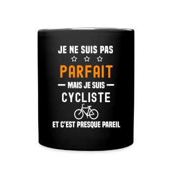 vélo pas parfait mais cycliste vélo - Mug uni - noir - Devant