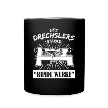 Drechsler Runde Werke Drechseln - Tasse einfarbig - Schwarz - Vorne