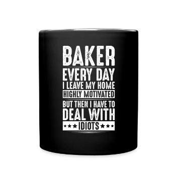 Baker Baking Baker Bakery Baking - Full Colour Mug - black - Front