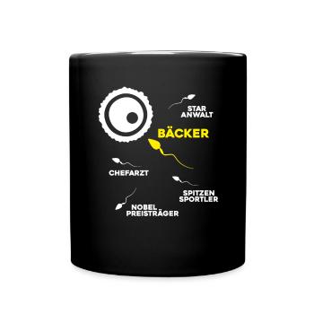 Bäcker Backen Bäckerin Bäckerei Baker Baking - Tasse einfarbig - Schwarz - Vorne