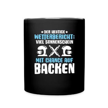 Bäcker Backen Bäckerin Bäckerei Baker Baking - Tasse einfarbig - Schwarz - Vorne