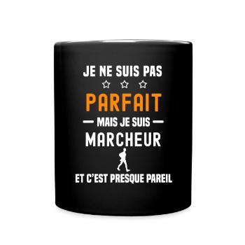 marche pas parfait mais marcheur - Mug uni - noir - Devant