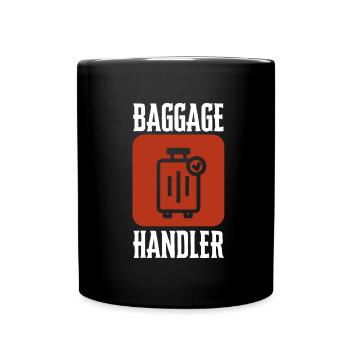 Baggage Handler Airfield Airport Worker - Full Colour Mug - black - Front