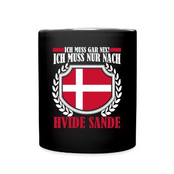 Hvide Sande Spruch Ringkøbing Fjord - Tasse einfarbig - Schwarz - Vorne