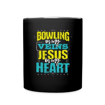 Bowler Gift Bowling est dans Mes Veines Jésus est dans Mes Veines - Mug uni - noir - Devant
