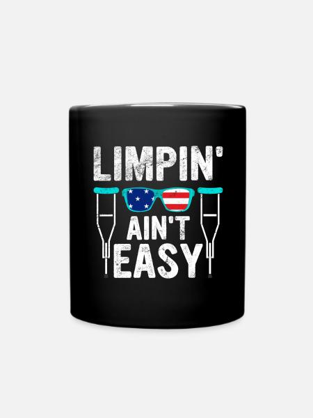 Gebrochenes Bein Spruch - Fraktur Gipsbein - Tasse einfarbig - Schwarz